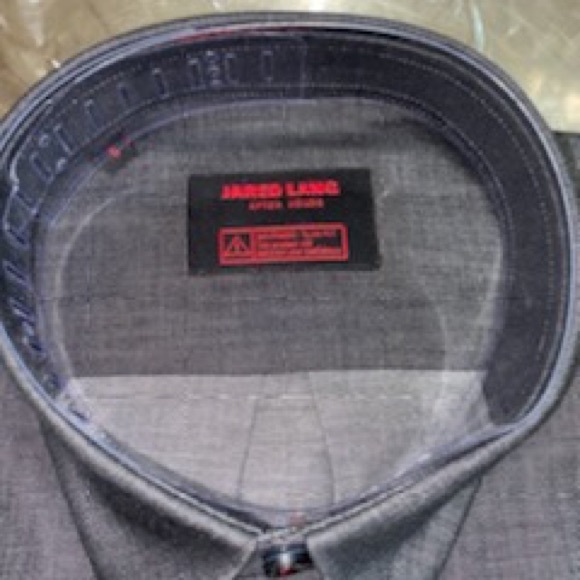 Jared Land Solid Trim Fit Shirt Charcoal Denim S - Picture 5 of 5